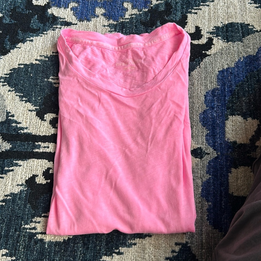 J. CREW Women's Neon Pink Vintage Cotton Short Sleeve Tee Size S